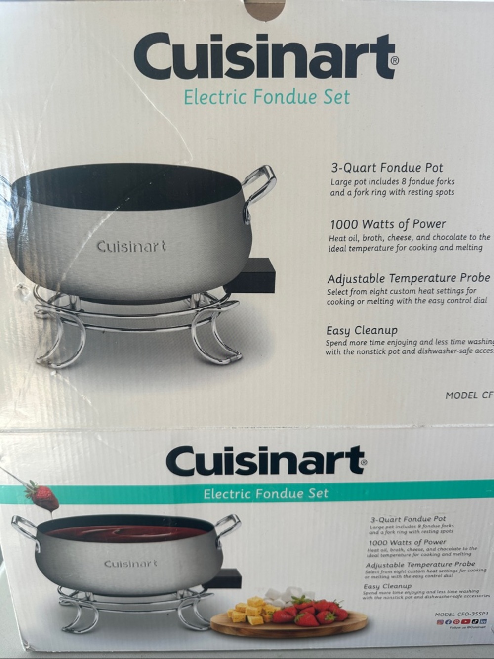 Cuisinart Brushed Silver Stainless Steel Fondue Set with Stand - Picture 2 of 3